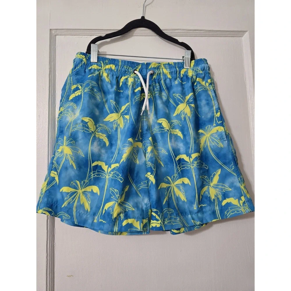 TRUNKS SURF AND SWIM CO. Men SHORTS‎ SIZE Medium Blue Yellow Lining Cut Out